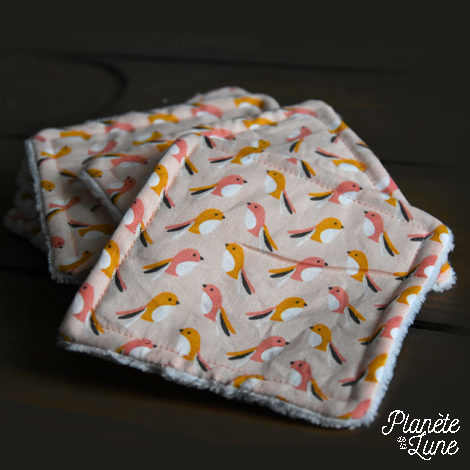 Lingettes carrées démaquillantes lavables Lingettes carrées démaquillantes lavables
